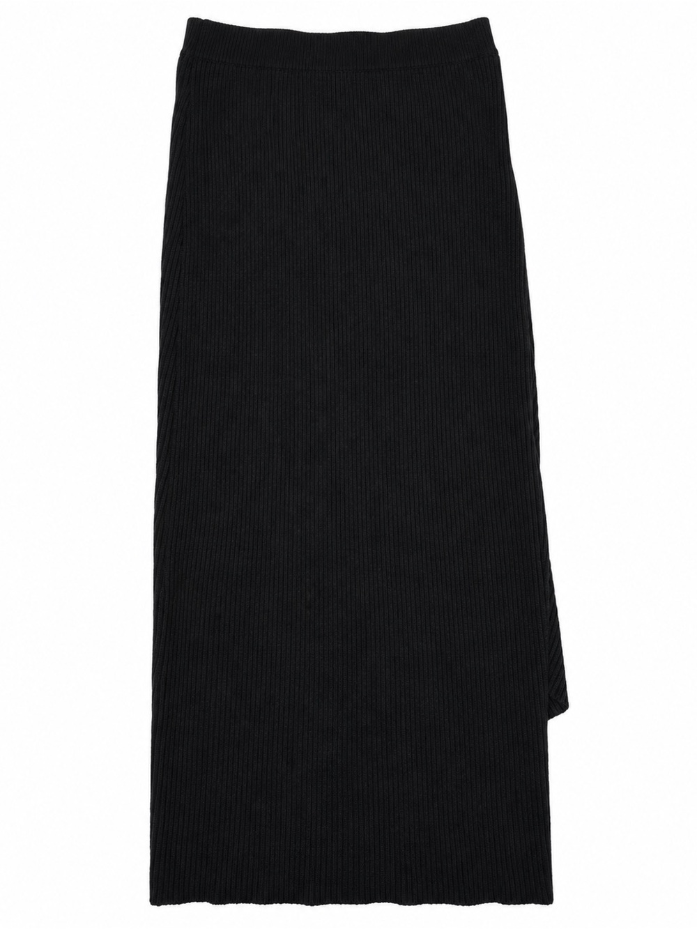 Dee Elly Black Ribbed Knit Midi Skirt Size XS